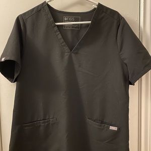 Figs Casma scrub top black